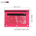 thumbnail image 2 of Unique Bargains Pencil Pouch for 3 Rings Binder, 2 Pack Oxford Cloth Mesh Zipper Binder Pouch Pencil Case Black/Rose Red, 2 of 7