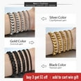 thumbnail image 2 of Bracelet for Men Women Curb Cuban Link Chain Stainless Steel Mens Womens Bracelets Chains Davieslee Jewelry for Men DLKBM05 GC, 2 of 6