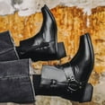 thumbnail image 2 of Cowboy Boots For Men Outdoor Zipper Non-Slip Wear-Resistant Heel Classic Short Boots Fall Winter Traditional Boots, 2 of 4