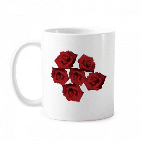 

Flowers Red Rose Flower Mug Pottery Cerac Coffee Porcelain Cup Tableware