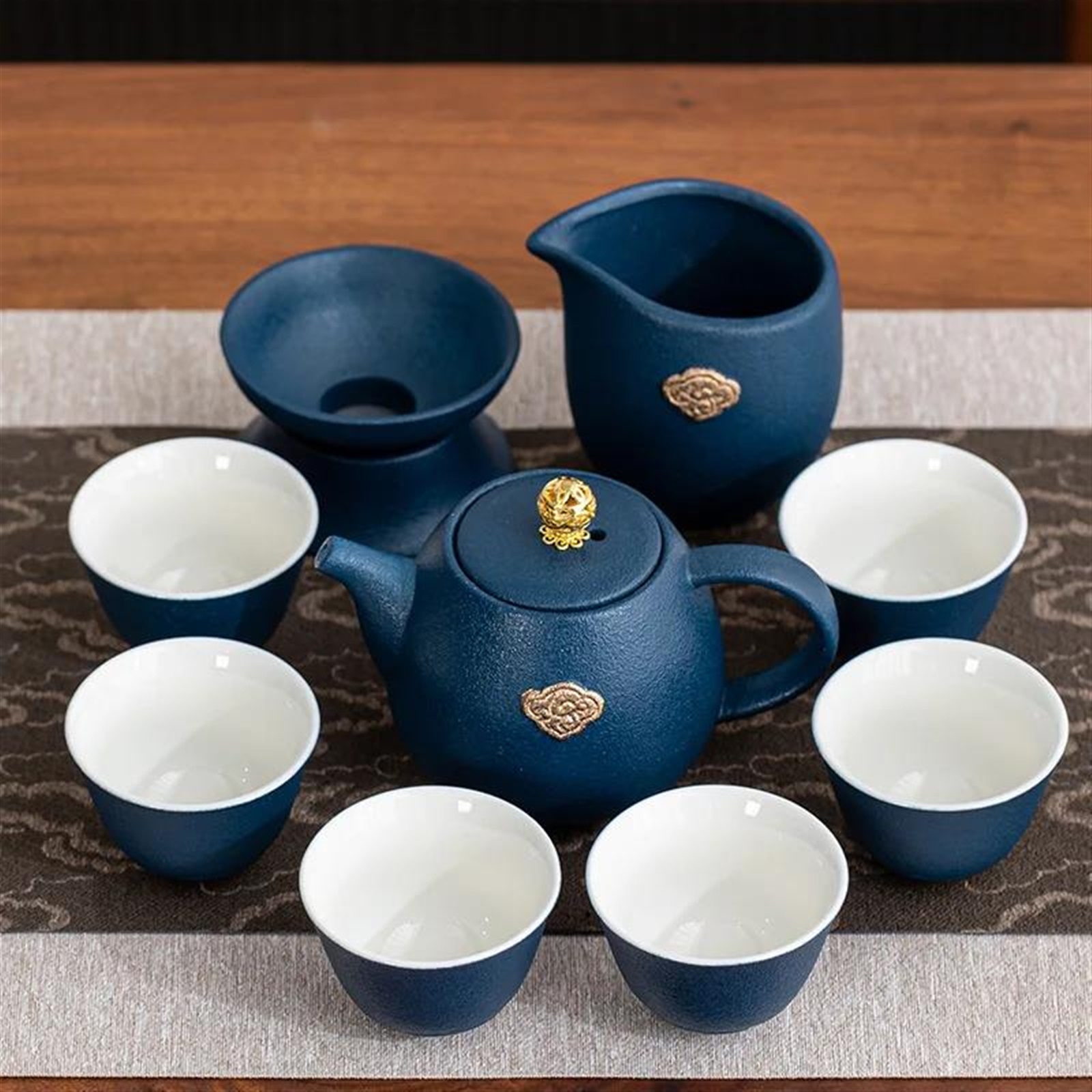 6pc/sSet Ceramic Tea Cup Arabic Espresso Coffee Cup Chinese Kung Fu Clear Tea Water Cups Sets Japanese Tea Bowl Service Gift Box