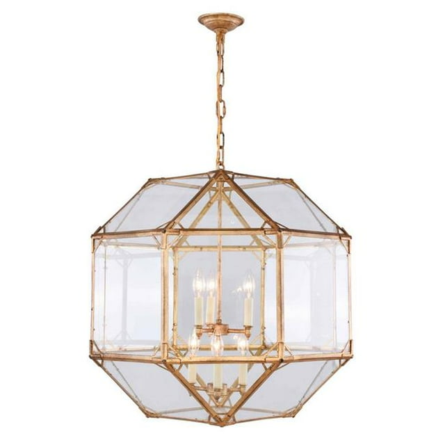 Lustre en Fer Doré Clair de 25,5 x 24 x 24 Po