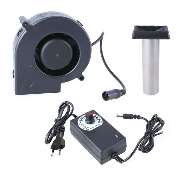 ZYHARUKO BBQ Fan Air Blower 97mm, Variable Speed Centrifugal Fan with 110V/120V Plug, Charcoal