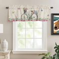 thumbnail image 2 of Kitchen Valances for Window, Vintage Bike on Linen Light Filtering Rod Pocket Valance Curtain, Spring Jugal Leaves Roses Short Curtains Window Topper for Bedroom Bathroom Living Room 54x18in, 2 of 9