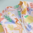 thumbnail image 6 of 12-24 M Toddler Girl Swimsuit Summer Floral Print Zipper Rash Guard Swimsuit With Matching Cap For Baby Girls Beachwear, 6 of 7