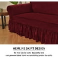 thumbnail image 4 of Sofa Cover Super Soft 1-Piece Cardinal Red Sofa Slipcover for Sofas Stretch Universal Wine Red Spandex Couch Covers for Living Room Easy Fit Washable Furniture Sofa Protector with Skirt, 4 of 15