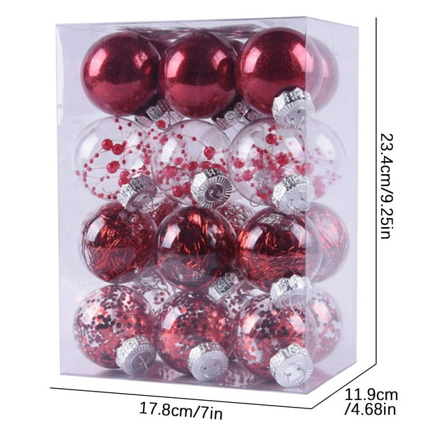 WRKEKC Clearance 24PCS Christmas Tree Ornament Pendant Party Supplies Tree Hanging Plastic