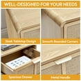 thumbnail image 3 of YOCWO Nightstand with Charging Station for Bedroom Set of 2 , Linen Bedside Table Set of 2 with Drawers, Natural, 3 of 7