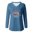 thumbnail image 6 of FDGIU Cute Christmas Graphic Tee for Women, Long Sleeve Crewneck Blouse, Cozy Loose Fit for Holiday Parties, 6 of 6