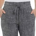 thumbnail image 4 of Briggs Women's Linen Blend Relaxed Fit Jogger Sweatpants, Charcoal/Black Medium, 4 of 4