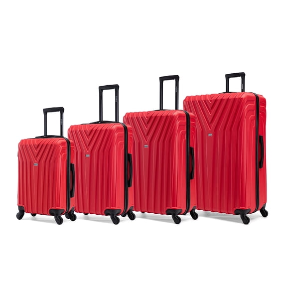 InUSA Vasty Lightweight Hardside Spinner 4 Piece Luggage Set 20"/24"/28"/32" Red