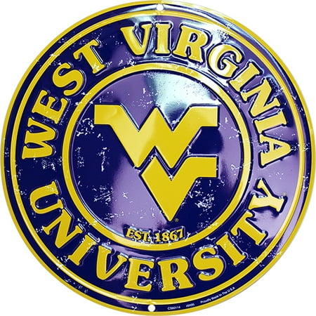 West Virginia Mountaineers Brass - West Virginia Mountaineers Circle Sign