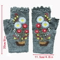 thumbnail image 3 of KyCheLot Fingerless Gloves for Women Cute Embroidered Knit Thermal Winter Fall Spring Mittens Arm Warmers, 3 of 5