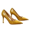 thumbnail image 2 of Viluyesy Women's Stiletto Pumps Pointed Toe Slip On High Heels Dressy Comfortable Elegant Office Party Wedding Shoes Yellow Size 9, 2 of 6