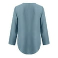 thumbnail image 5 of Aligament T Shirts for Women Button Women Ladies Clothing Loose Shirt Chiffon Zipper Long Sleeves Plus Size Tops Summer Tops Light Blue, 5 of 8