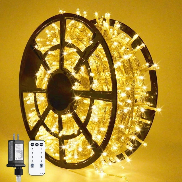 Luces navideñas JMEXSUSS 1000 LED, blanco cálido, 272 pies