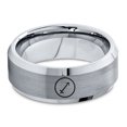 thumbnail image 2 of Tungsten Horoscope Sagitarius Band Ring 8mm Men Women Comfort Fit Gray Bevel Edge Brushed Polished, 2 of 4