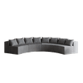 thumbnail image 3 of Corduroy curved sectional sofa with 8 pillows,Curved Symmetrical Modular Semi Circular Sofa Sectional for bedroom, living room, office for leisure or nap, reading room, and lobby(four modules), 3 of 16