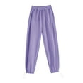 thumbnail image 2 of Baqcunre Women's Loose Long Drawstring Lace Up Elastic Waist Solid Color Sweatpants,Size S-XL,Womens Sweatpants,High Waisted Pants for Women,Women's Pants,Womens Clothes,Color Purple, 2 of 7