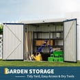 thumbnail image 6 of Soonbuy Spacious Weather-Resistant Metal Outdoor Storage Outdoor Storage Unit,Double Front Doors & Top Opening,Secure and Durable Waste Bin Enclosure for Yard or Garden,40 Cu.Ft Large Capacity Trash, 6 of 8