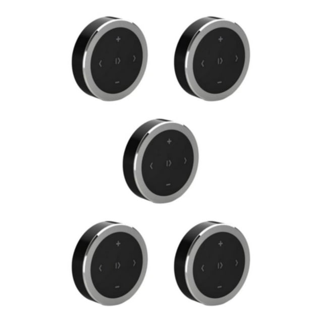 ZheElen Car Media Steering Wheel Remote Control Music Streaming Silver 36x36x8.5mm 5Set