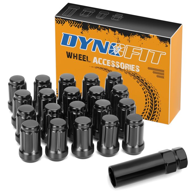 Juego de tuercas Nuts Dynofit M12 x 1.25, color negro, 20 unidades, 3,5 cm
