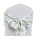 thumbnail image 6 of Efavormart 5 Pack Dusty Sage Green Floral Polyester Chair Sashes 6"x108", 6 of 10