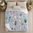 thumbnail image 4 of YShenghong Whimsical Presents Cakes And Party Hats Pattern Printed Flannel Blanket, 4 of 7