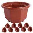 thumbnail image 4 of BESTYASH 10Ud Maceta Plástica Roja Con Drenaje Para Plantas Bonsáis Y Uso Diario En Casa, 4 of 7