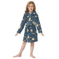 thumbnail image 6 of FORMRS Niños Bathrobe Unisex Hooded Robe Soft Plush Pajamas Sleepwear, Size 10-12T, Blue Fireflies Pattern, 6 of 7