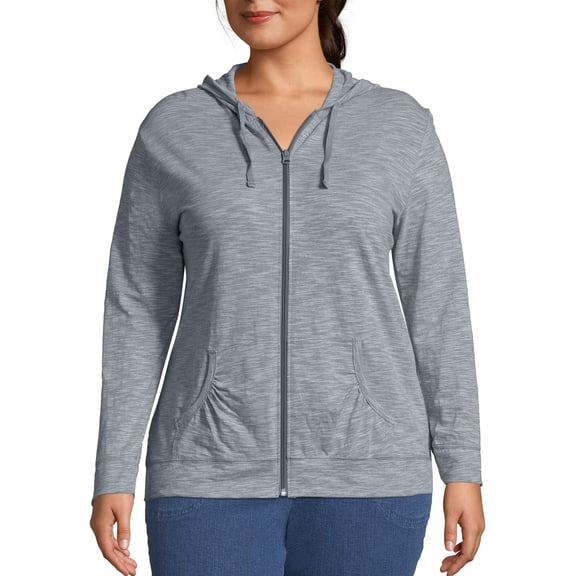 Plus Size Just My Size® Slubbed Hoodie Color: Dada Gray Size: 2X