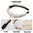 thumbnail image 4 of Unique Bargains 1 Pc Bling Twisted Faux Pearl Velvet Headband Headwear Hairband for Women Beige 1.2 Inch Wide, 4 of 7