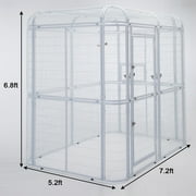 Walnest Extra Large White Bird Outdoor Iron Aviary Doves Cage,Heavy Duty Parrot cage Walk in Aviary Flight Pet Offer(86.40 x 63.60 x 81.60 Inches)