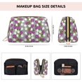 thumbnail image 2 of Purple White Rose Flowers Makeup Bag, Large Capacity Travel Cosmetic Bag for Women Girls- Travel Toiletry Bag Leather Portable Waterproof Makeup Case Organizer with Handle, 2 of 4