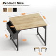 thumbnail image 7 of Lacoo Computer Desk 31 Inch Small Office Desk Modern Writing Desk with Storage Bag Work Study Table with Headphone Hook for Home Office, Oak, 7 of 7