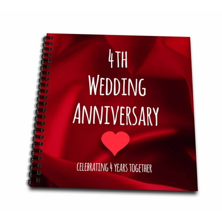 3dRose 4th Wedding  Anniversary  gift  Silk  celebrating 4 