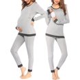 thumbnail image 1 of Maternity & Nursing Thermal Underwear Set In Light Gray, 1 of 5