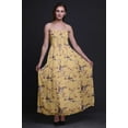 thumbnail image 3 of Bimba Robe Maxi Tube Smockée à Imprimé Feuilles Sèches et Chardonneret pour Vacances d'Été-medium, 3 of 7