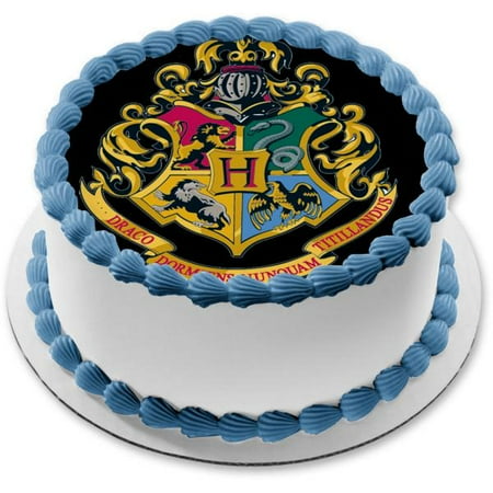 Harry Potter Hogwarts Crest Lion Snake Eagle Wolf Edible Cake