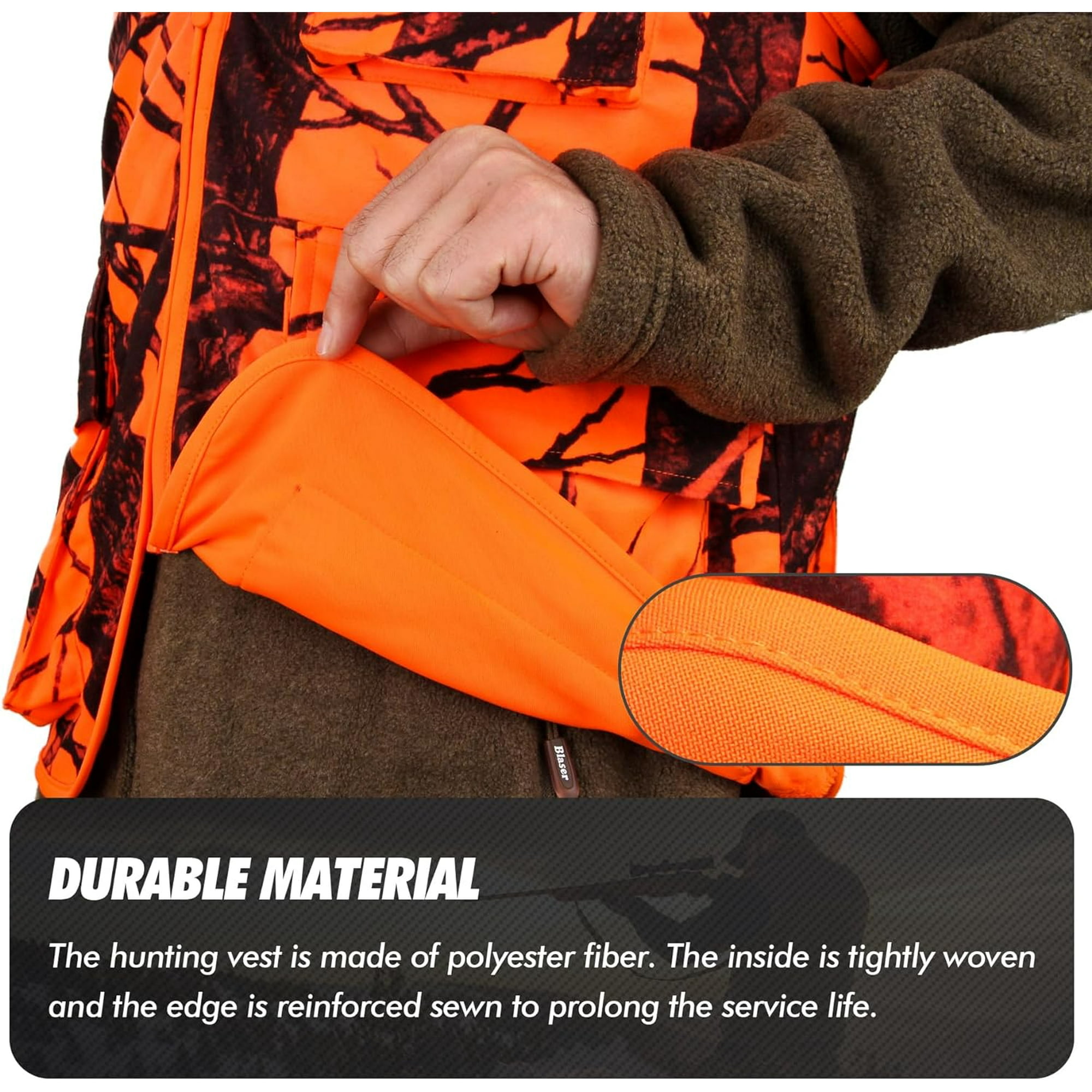 GUGULUZA Blaze Orange Hunting Vest with Pockets, Deer Camo Vest