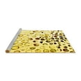 thumbnail image 2 of Ahgly Company Machine Washable Indoor Round Oriental Yellow Industrial Area Rugs, 6' Round, 2 of 4