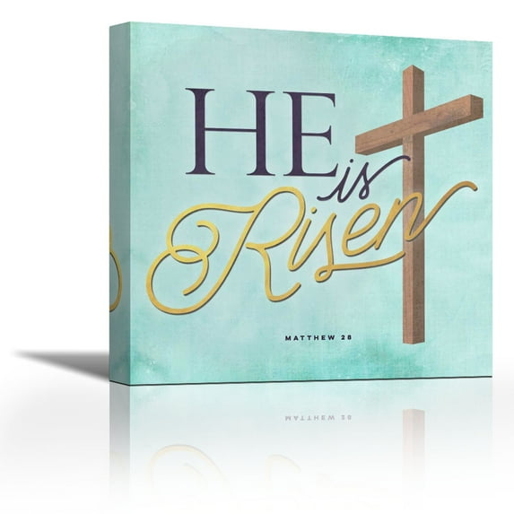 He Is Risen - Contemporary Fine Art Giclee on Canvas Gallery Wrap - wall décor - Art painting - 18 x 18 Inch - Ready to Hang