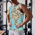 thumbnail image 5 of Rateoe World Travel Line Icons Map Pattern Sleeveless Gym Shirt Muscle Tee Breathable Workout Shirt Slim-Fit Tank Quick Dry Fit Muscle Tank Top Bodybuilding Sleeveless T Shirt-Medium, 5 of 7