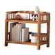 thumbnail image 3 of Gabinete de almacenamiento de esquina con estantes de bambú, mueble de almacenamiento resistente de 2 niveles 50cmx30cmx50cm, 3 of 9