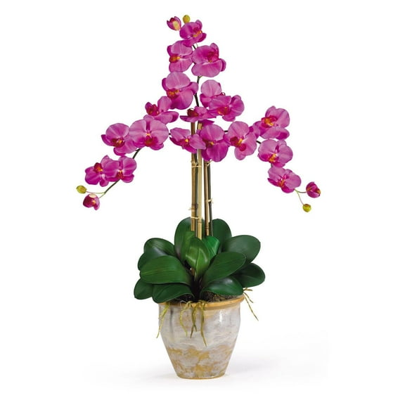 Nearly Natural Triple Phalaenopsis Artificial Orchid Flower Arrangement, Pink