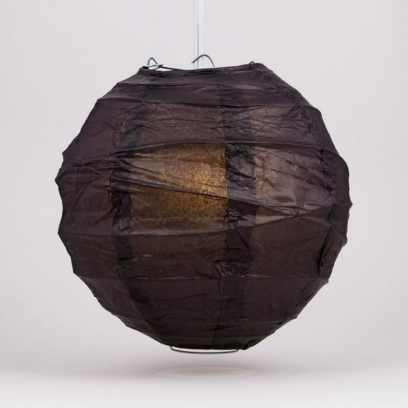 Luna Bazaar Lanterne en Papier Premium Abat-Jour (16 Pouces, Style Libre Côtelé, Attache Noire) - Décoration Suspendue Chinoise/japonaise - pour Fêtes, Mariages et Maisons