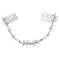 thumbnail image 2 of EeaseCA Peigne à Cheveux en Forme de Fleur en Cristal Mariage Bande pour Cheveux Accessoires pour Cheveux Accessoires de Robe de Mariée pour Femmes (Argent), 2 of 7