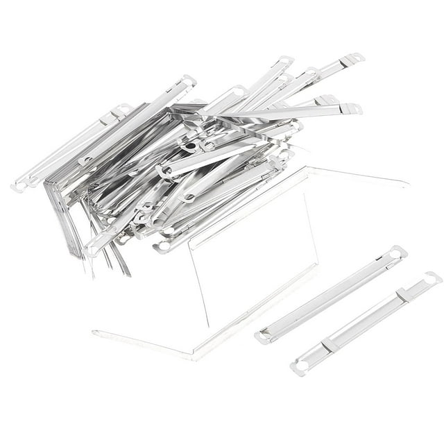 Unique Bargains 50 Sets Silver Tone Metal Organizer Binder Documents Clip Paper Fasteners