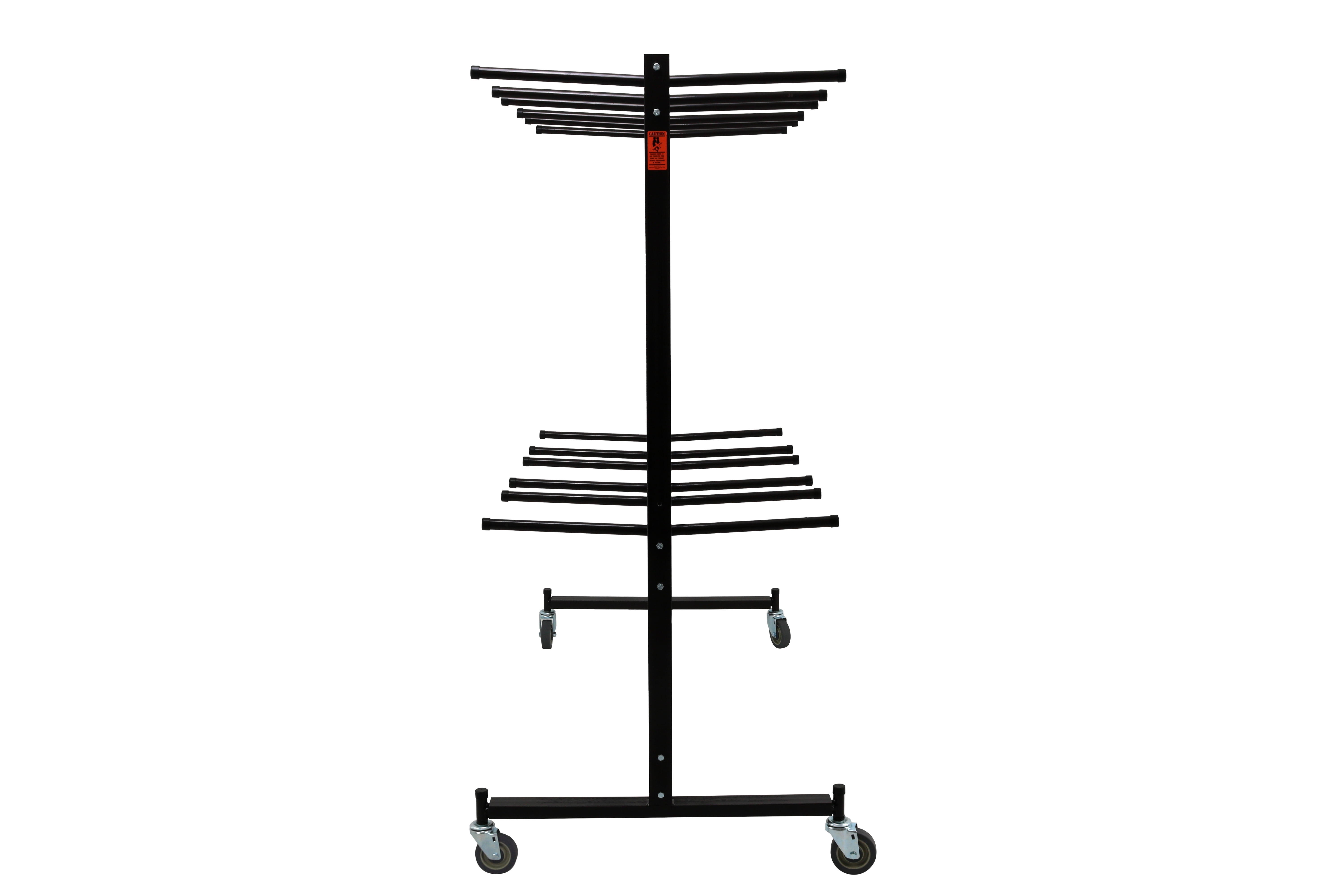 Hampden Furnishings Julian Double-Tier Hanging Chair Storage Cart, Brown Steel