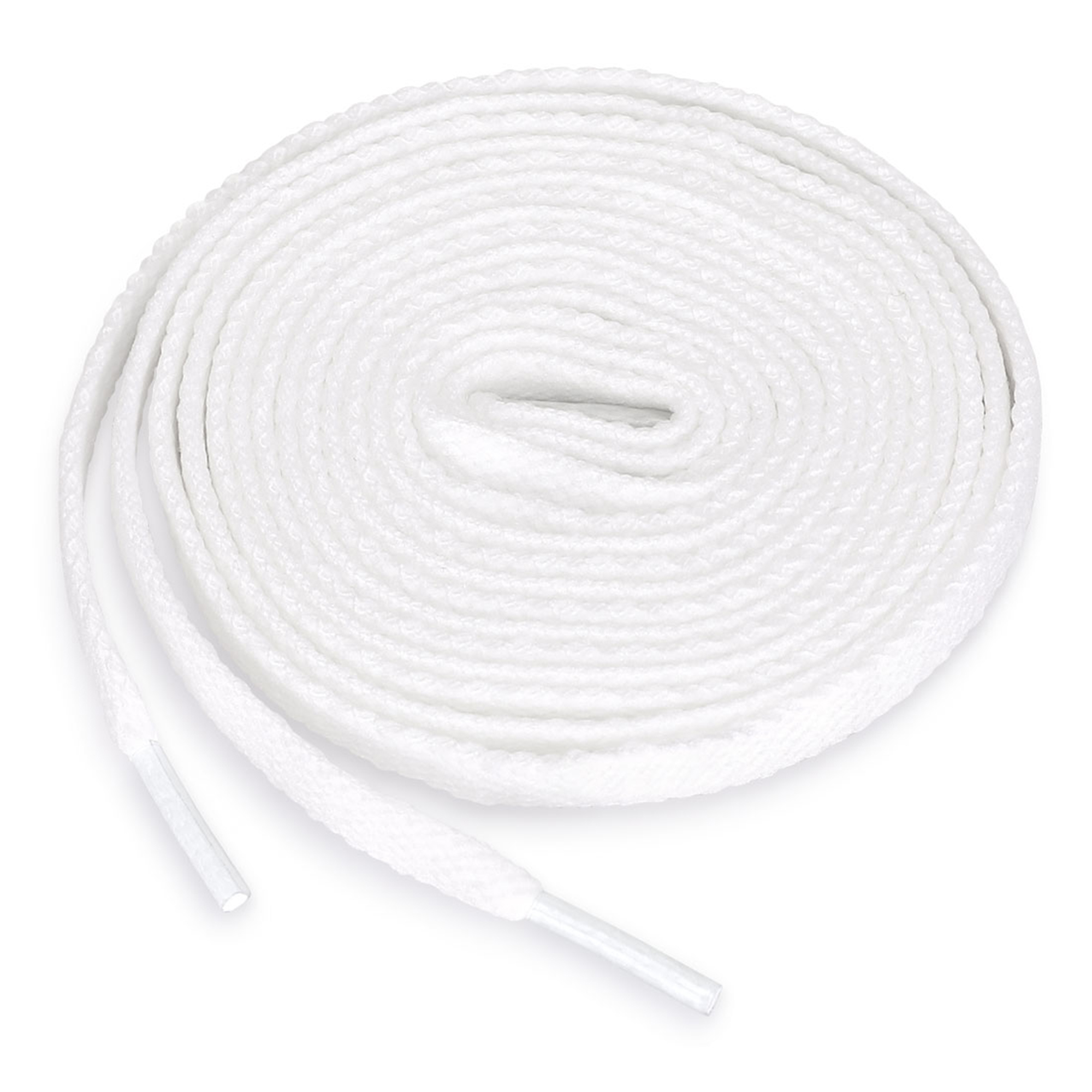 white shoelaces flat